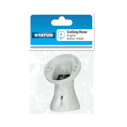 5 amp - Angle Ceiling Rose Battern Holder - BC - White -1 pk