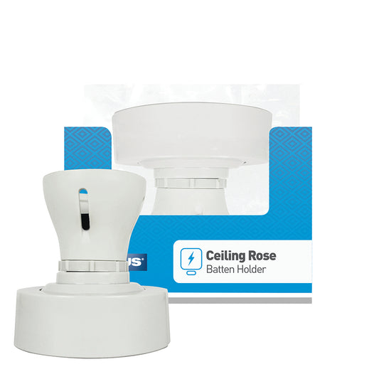 5 amp - Ceiling Rose Battern Holder - BC - White -1 pk