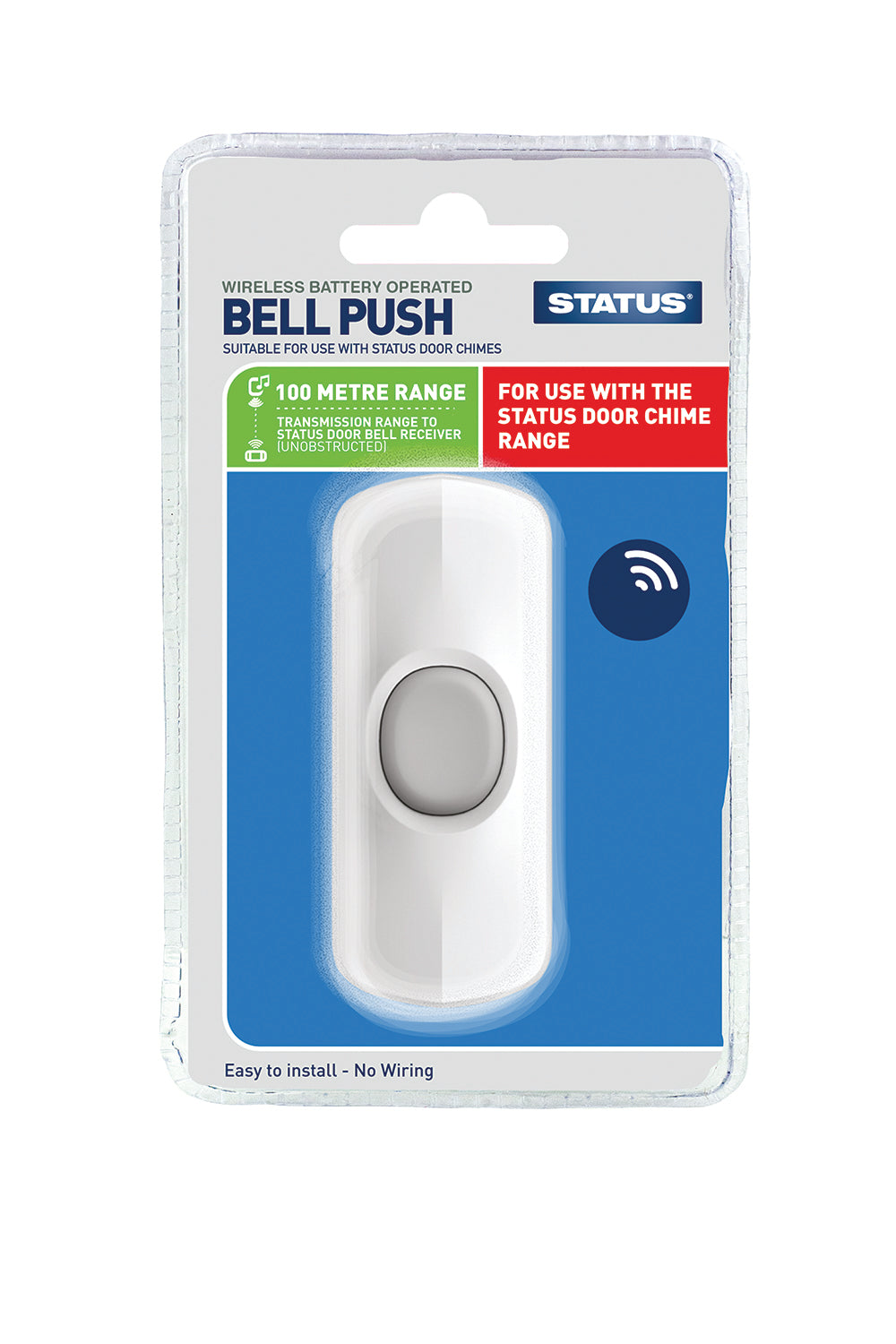 Bell Push - White -  Cable Free - 1 pk