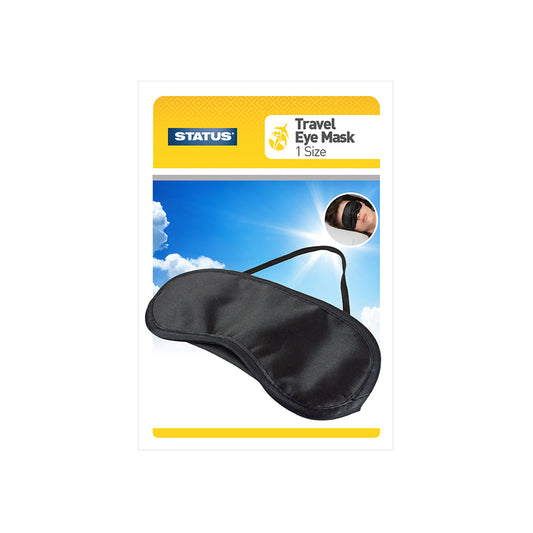 Travel Eye Mask - with Strap - Black