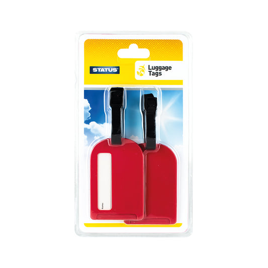 Travel Luggage Tags - Red - Status - 2 pk