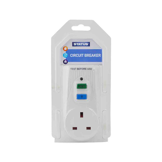 Power Circuit Breaker - White - 1 pk - in Colour Box