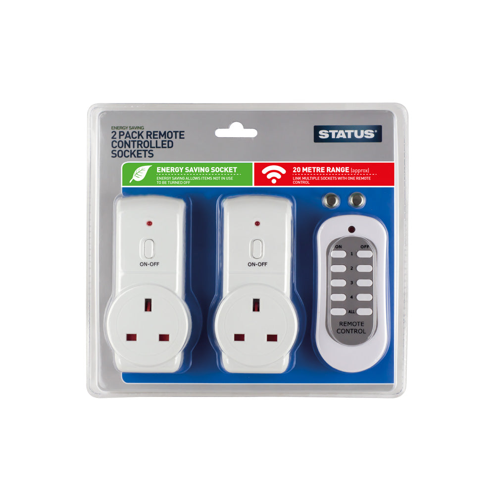 Remote Control Socket - White -2 pk - in a Box