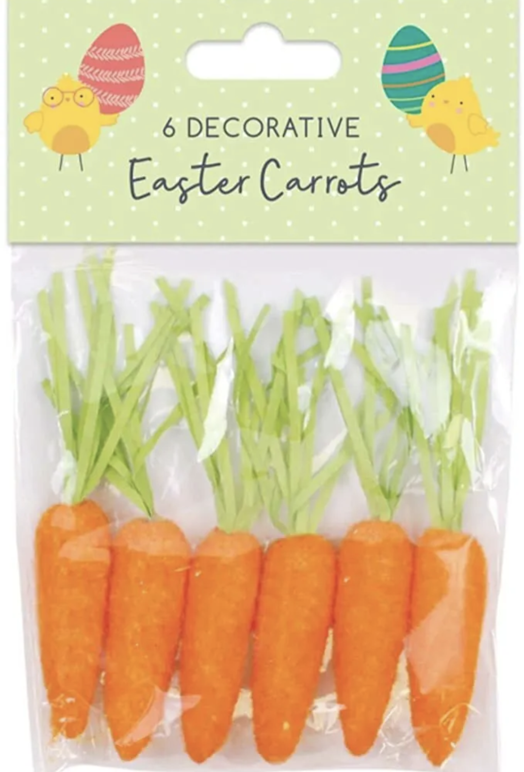 6 carottes décoratives de Pâques