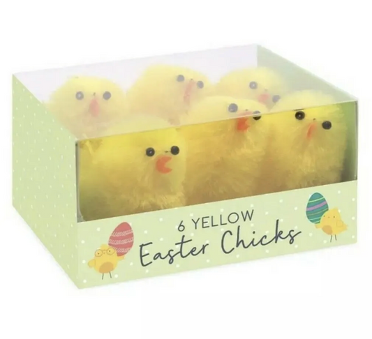 6 Yellow Easter Chicks