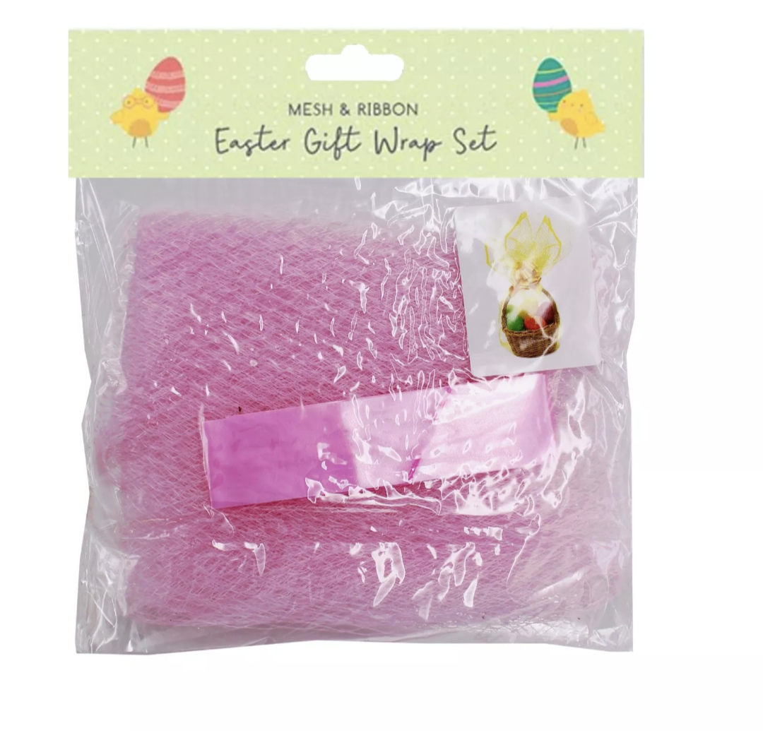 Kit d'emballage cadeau de Pâques en voile et ruban
