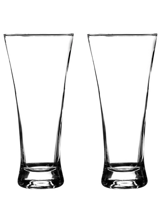 Set of 2 Beer Glasses Tall Drinking Glass Set Pilsner Larger Beer Glasses 320ml