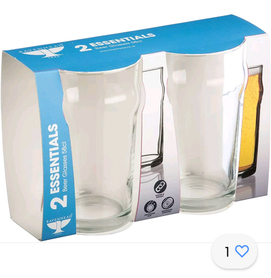 Ravenhead Lot de 2 verres élégants Essentials Sleeve Nonik Facile à laver 56cl