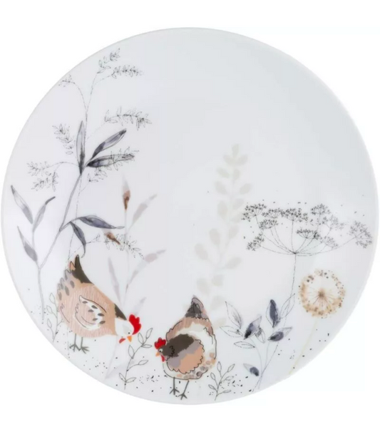 Assiette en porcelaine Price & Kensington Country Hens - Lavage à la main uniquement