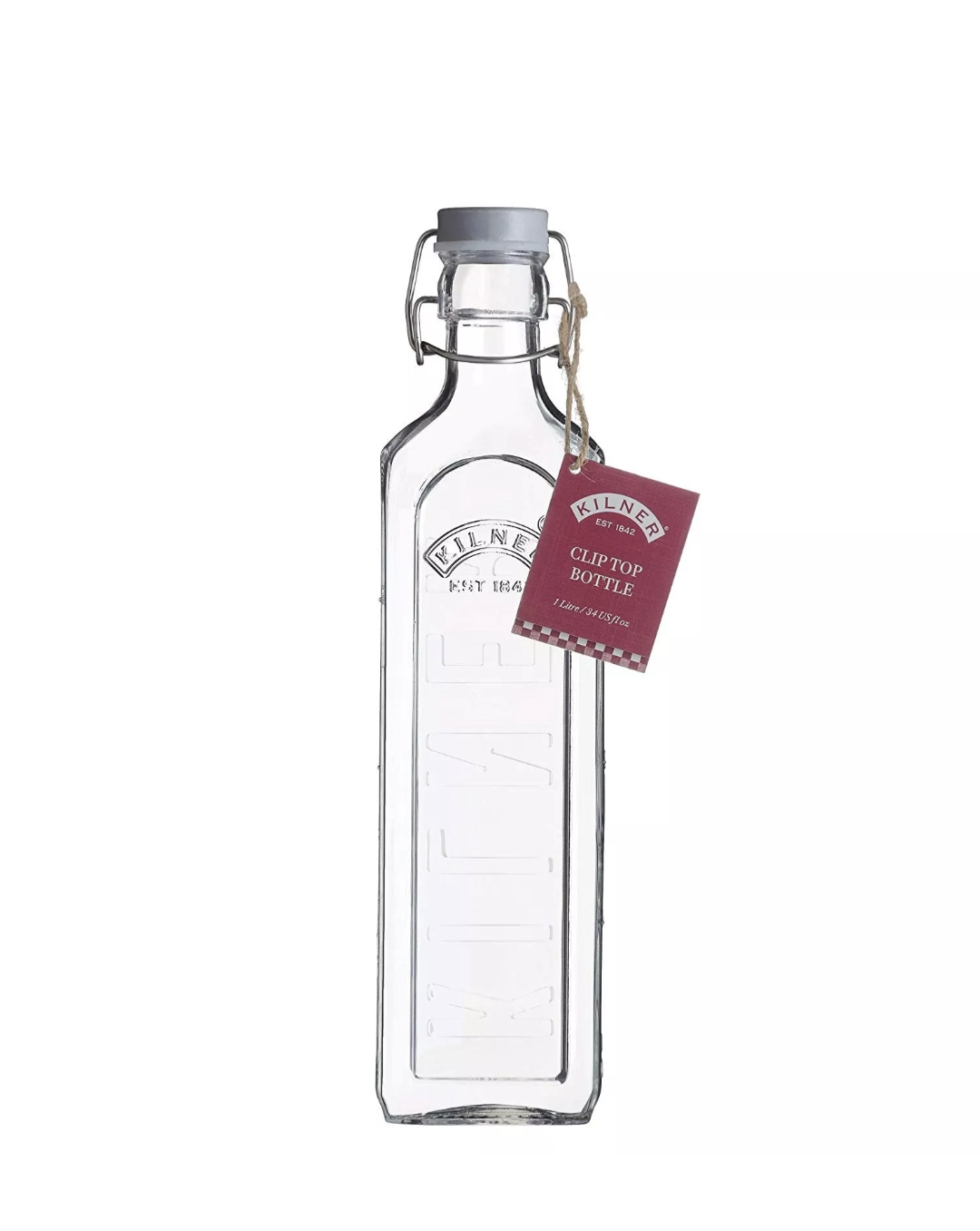Bouteille Kilner à clip gris – Pour conserver huiles, vinaigres, sirops – 1 litre