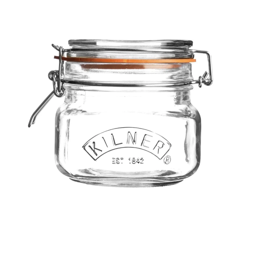 Bocaux Kilner 500 ml en verre avec couvercle à clip pour confiture, épices, aliments