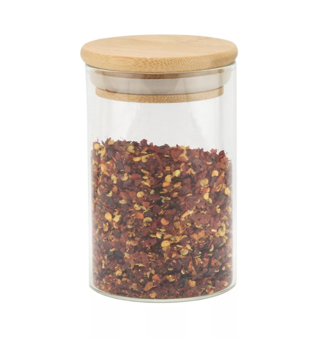 Apollo Pot à épices en verre borosilicate Rangement de cuisine Mini pot Bambou