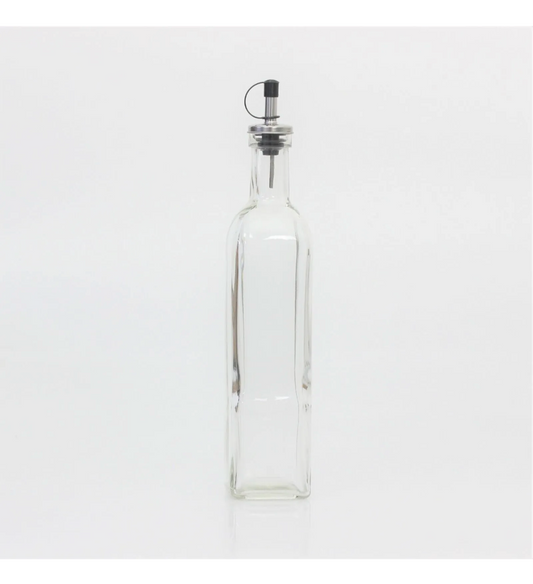 Clear Glass Olive Cooking Oil Pourer Dispenser Kitchen Seasoning Drizzle Bottle