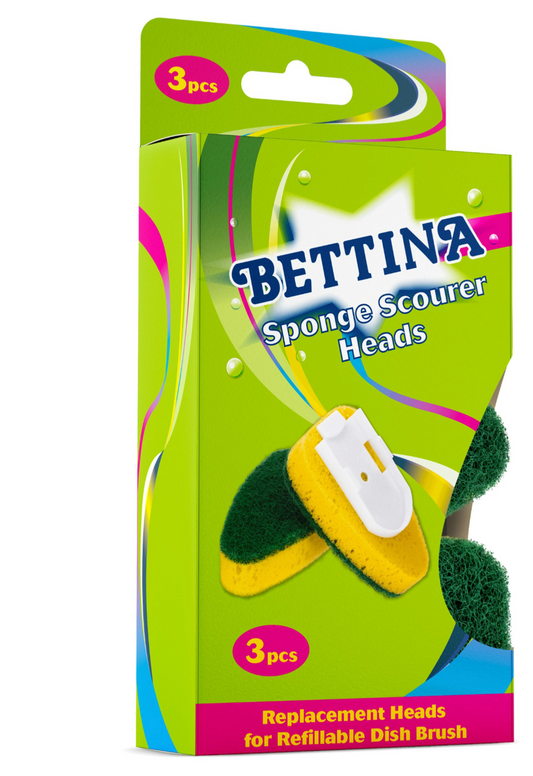 B155RG3 Bettina Têtes d'éponge récurante vertes 3 pièces
