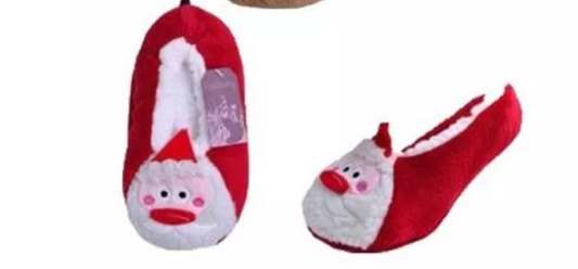 Ladies Christmas Novelty Socks Festive  Santa Slipper