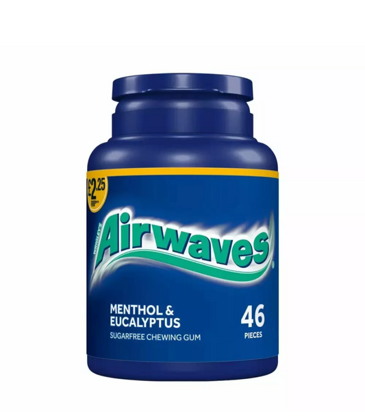 Chewing-gum sans sucre Airwaves Menthol & Eucalyptus Flacon de 65 g