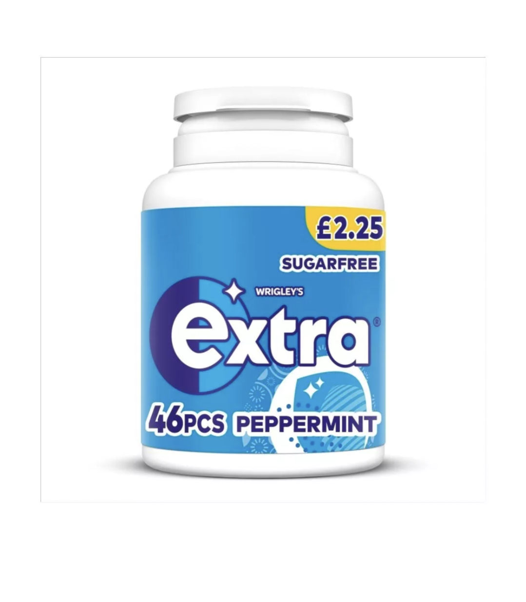 Extra Peppermint Sugarfree Chewing Gum Bottle 46 Pieces | MOUTH FRESHNER |