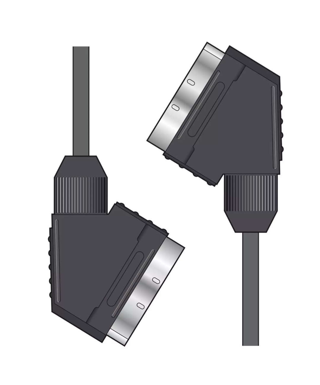 1.5m Black Scart to Scart Male to Male lead