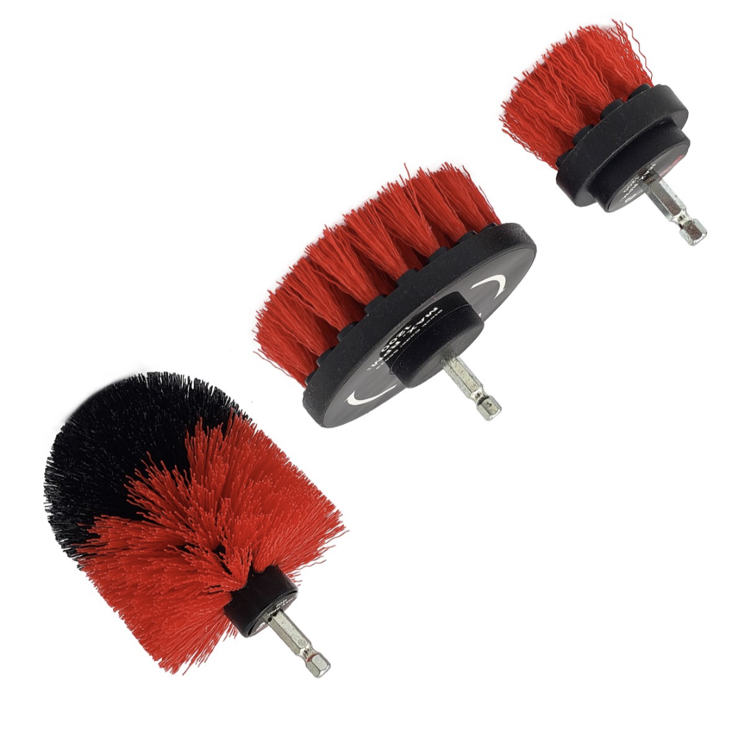 Amtech 3pc Scrubbing Brush Set Electric Power Drill Cleaning Attachment Brushes