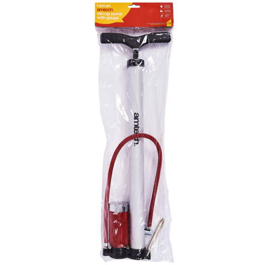 Stirrup pump with gauge