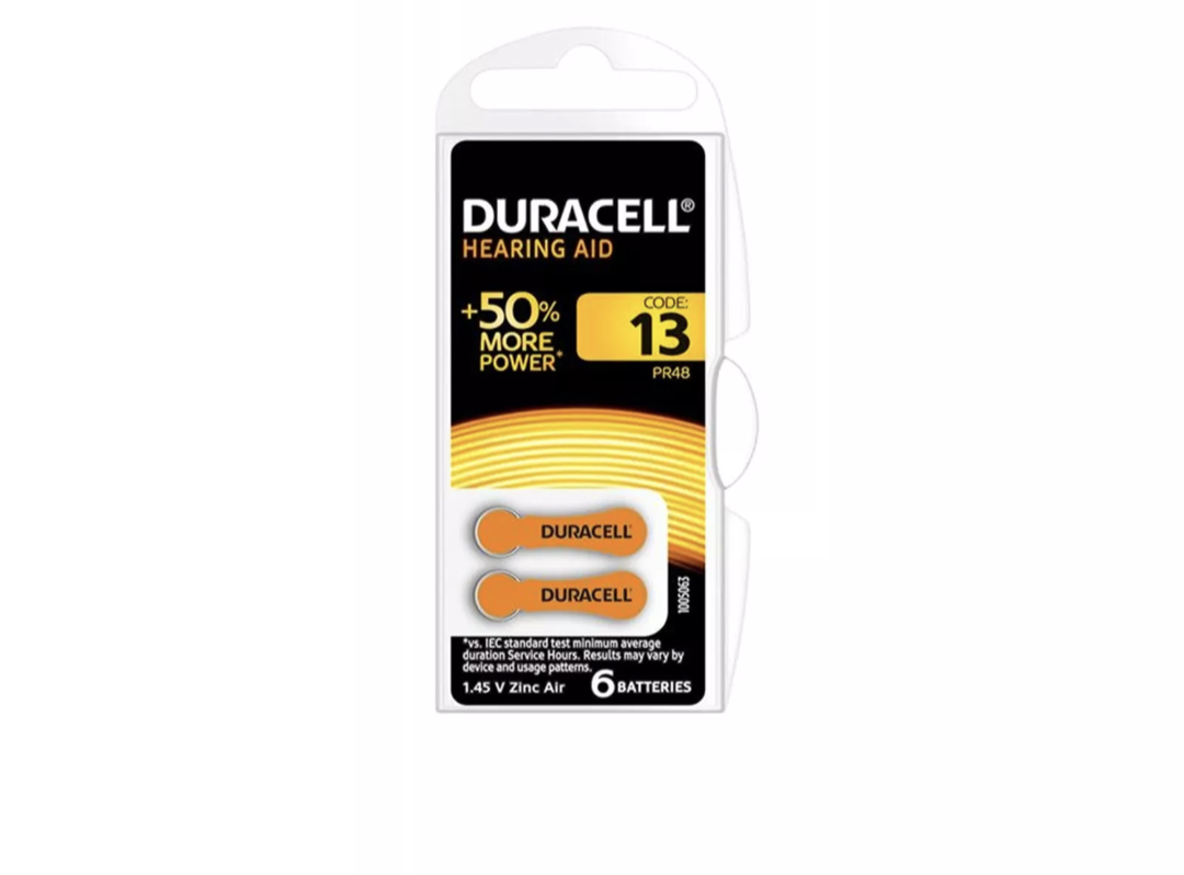 Duracell 13 Hearing Aid Batteries - Pack of 6