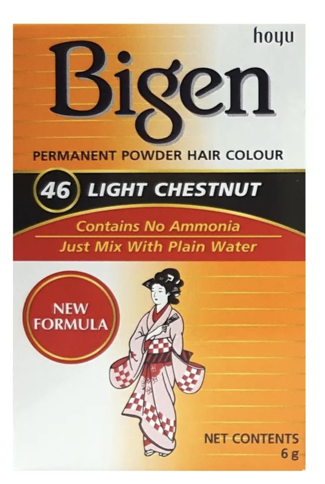 Bigen Permanent Powder Hair Color- Light Chestnut 6g