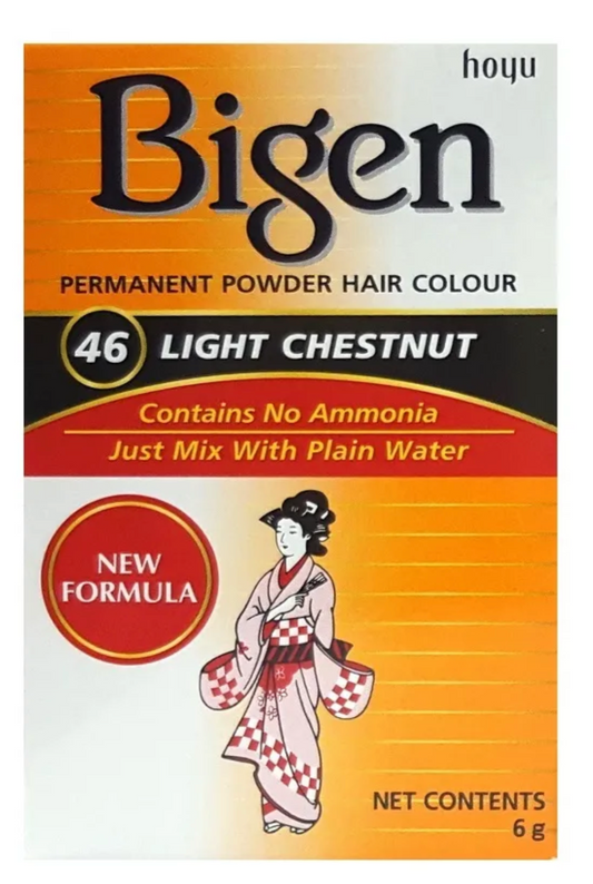 Bigen Teinture Capillaire Permanente en Poudre - Châtain Clair 6g