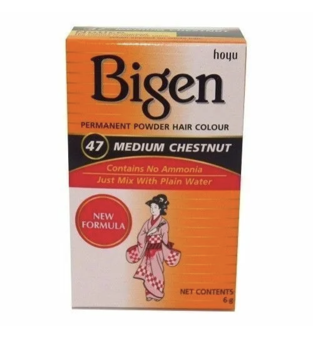 BIGEN PERMANENT POWDER HAIR COLOUR - 47 MEDIUM CHESTNUT