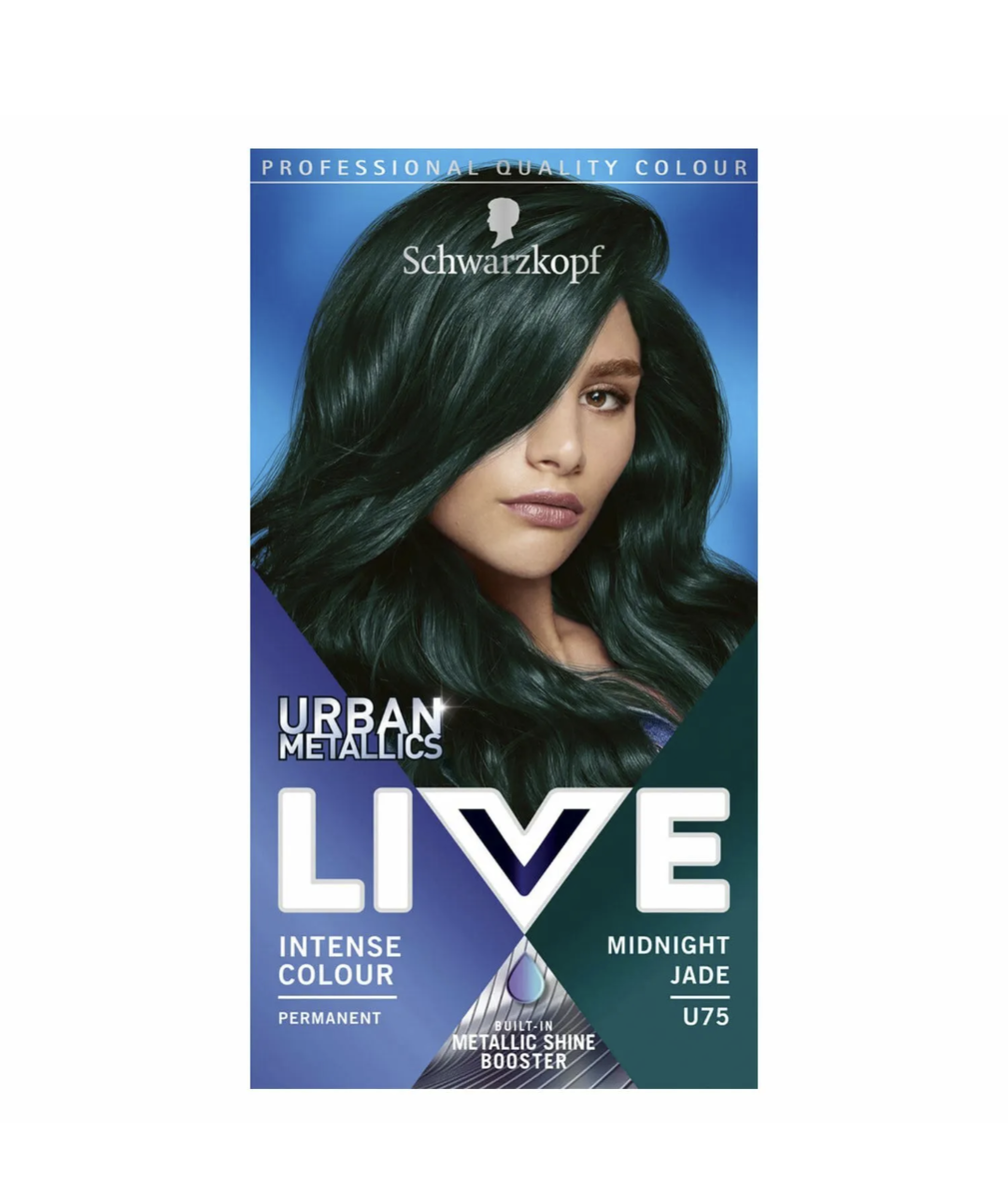 Schwarzkopf Live Urban Metallics Permanent Hair Dye, U75 Midnight Jade