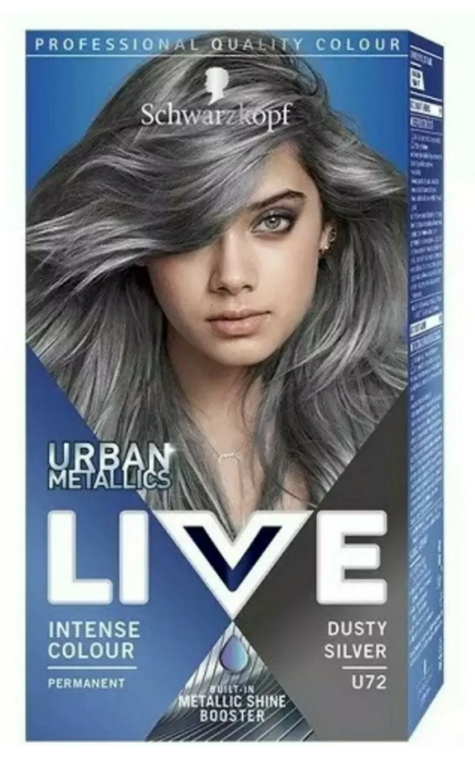 Schwarzkopf Live Intense Col Permanent Hair Dye - Dusty Silver U 72