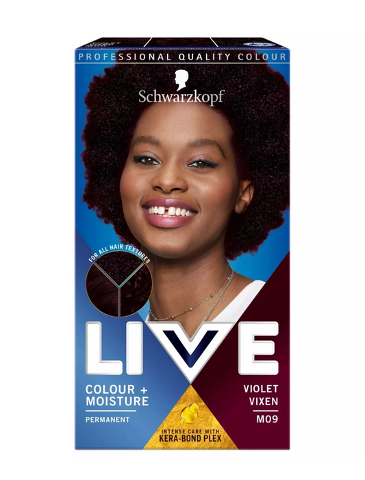 Schwarzkopf Live Colour+Moisture Permanent Colour Hair Dye, M09 Violet Vixen