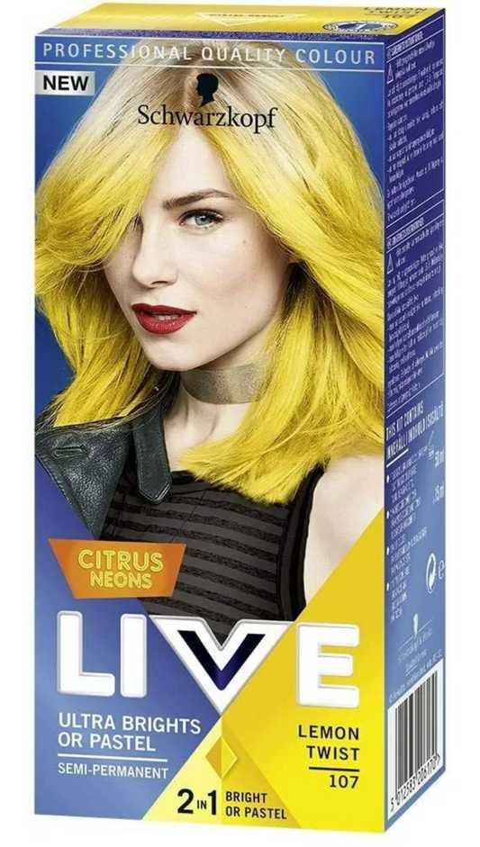 Schwarzkopf Live Ultra Brights or Pastel Semi Permanent Hair Dye Lemon Twist 107