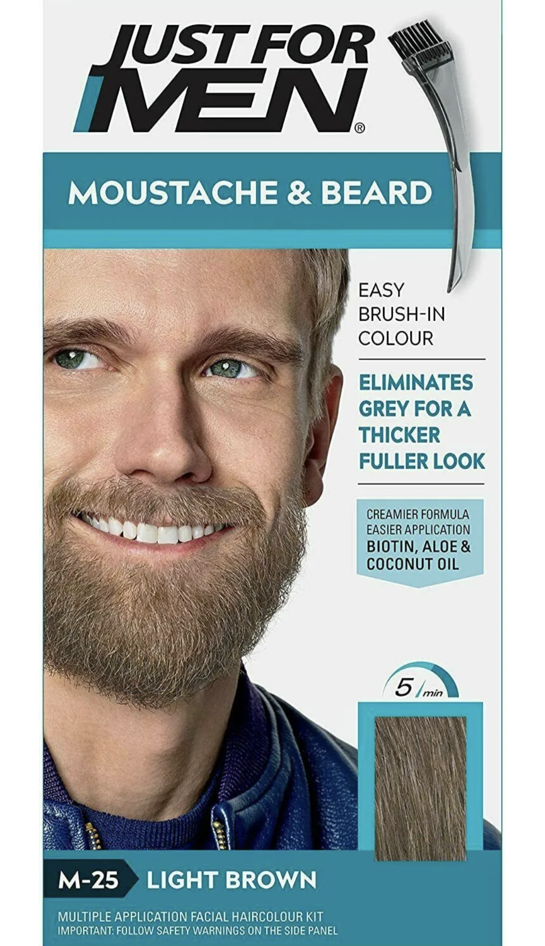 Just For Men Beard & Moustache Gel Colour Dye  M-25 Light Brown