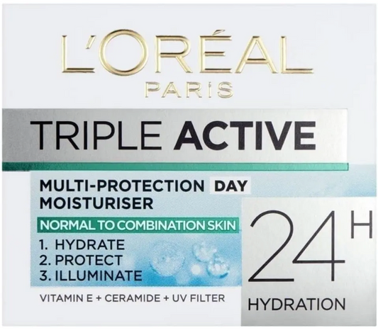 L'Oreal Paris Triple Active Day 24H Hydrating Moisturiser Normal to Combination