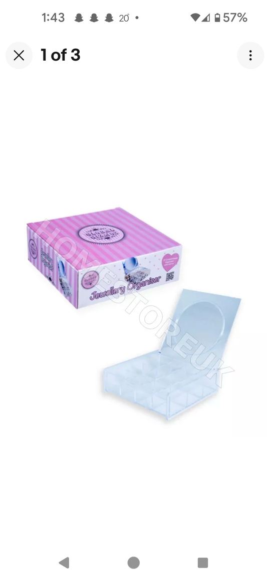 Clear Jewellery Organizer Box With Mirror Plastic Cosmetic Display Store Box
