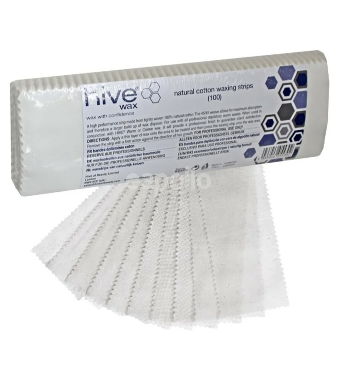 Hive Wax Fabric Natural Cotton Waxing Strips Pack of 100