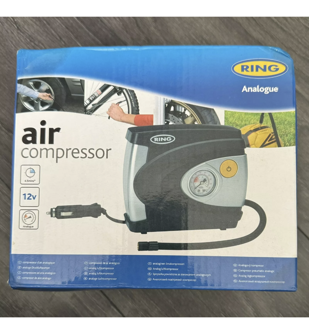 Ring Automotive RAC610 12V Car Tyre Pump Air Compressor