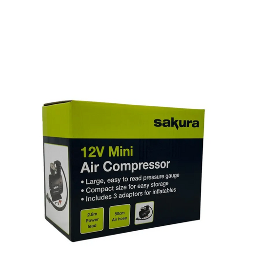 12V Mini Air Compressor With 3 Adapters