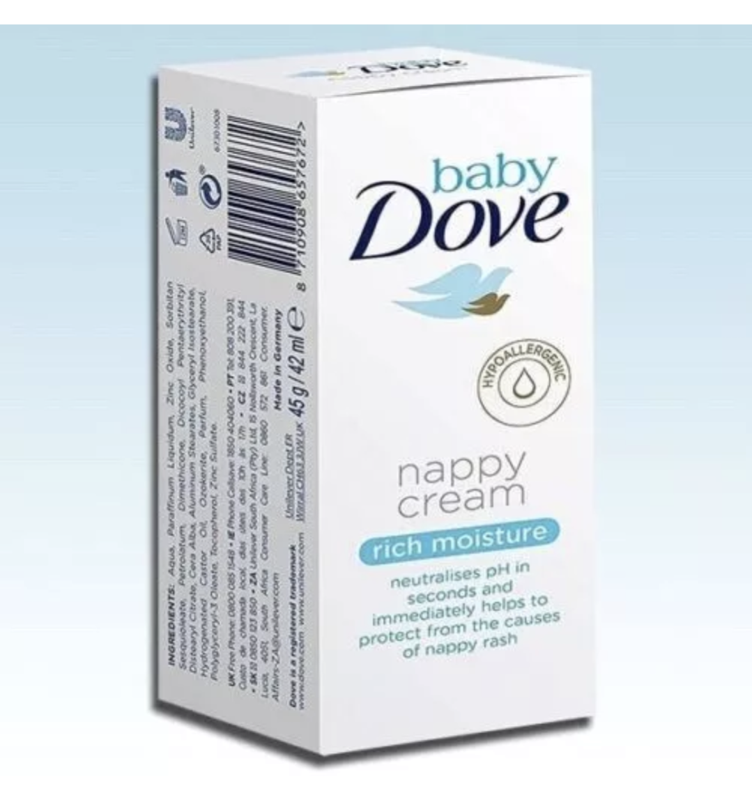 Dove Nappy Cream 45g rich moisture babies baby cream
