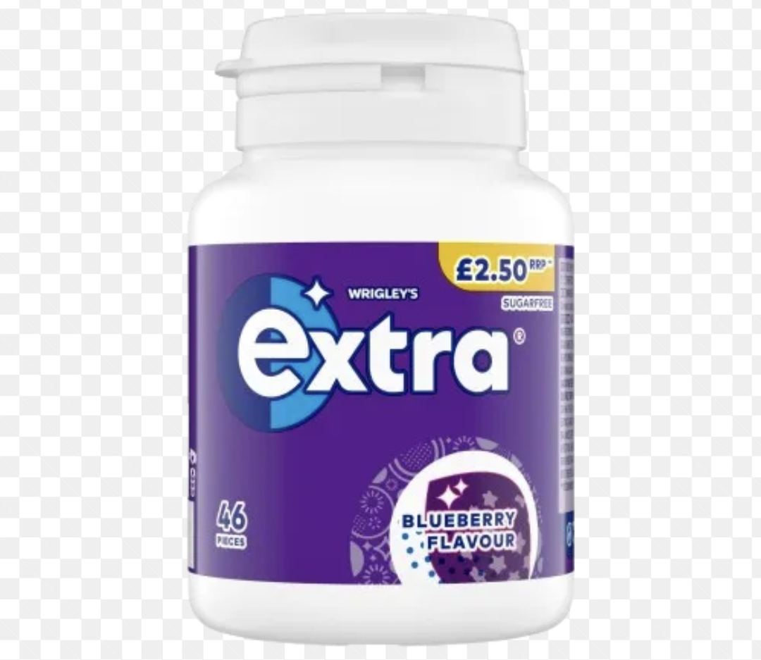 Extra Blueberry  S/free Chewing Gum Bottle  46 Pieces