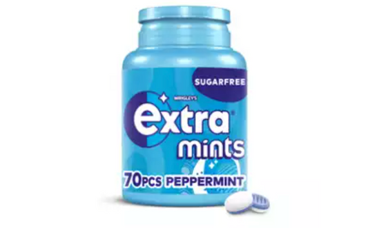 Wrigley's Extra Mints Peppermint S/Free Bottle 70 Pieces