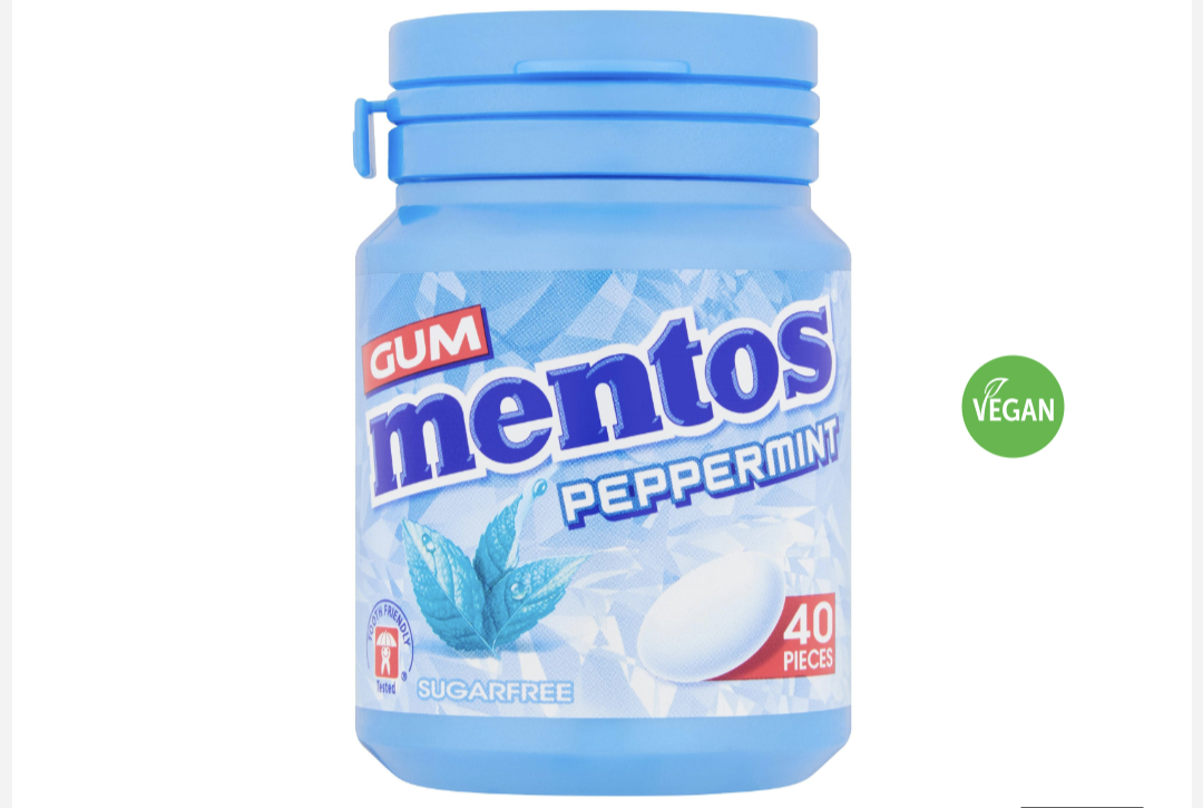 Mentos Chewing-gum Menthe Poivrée 40 Pièces 56g