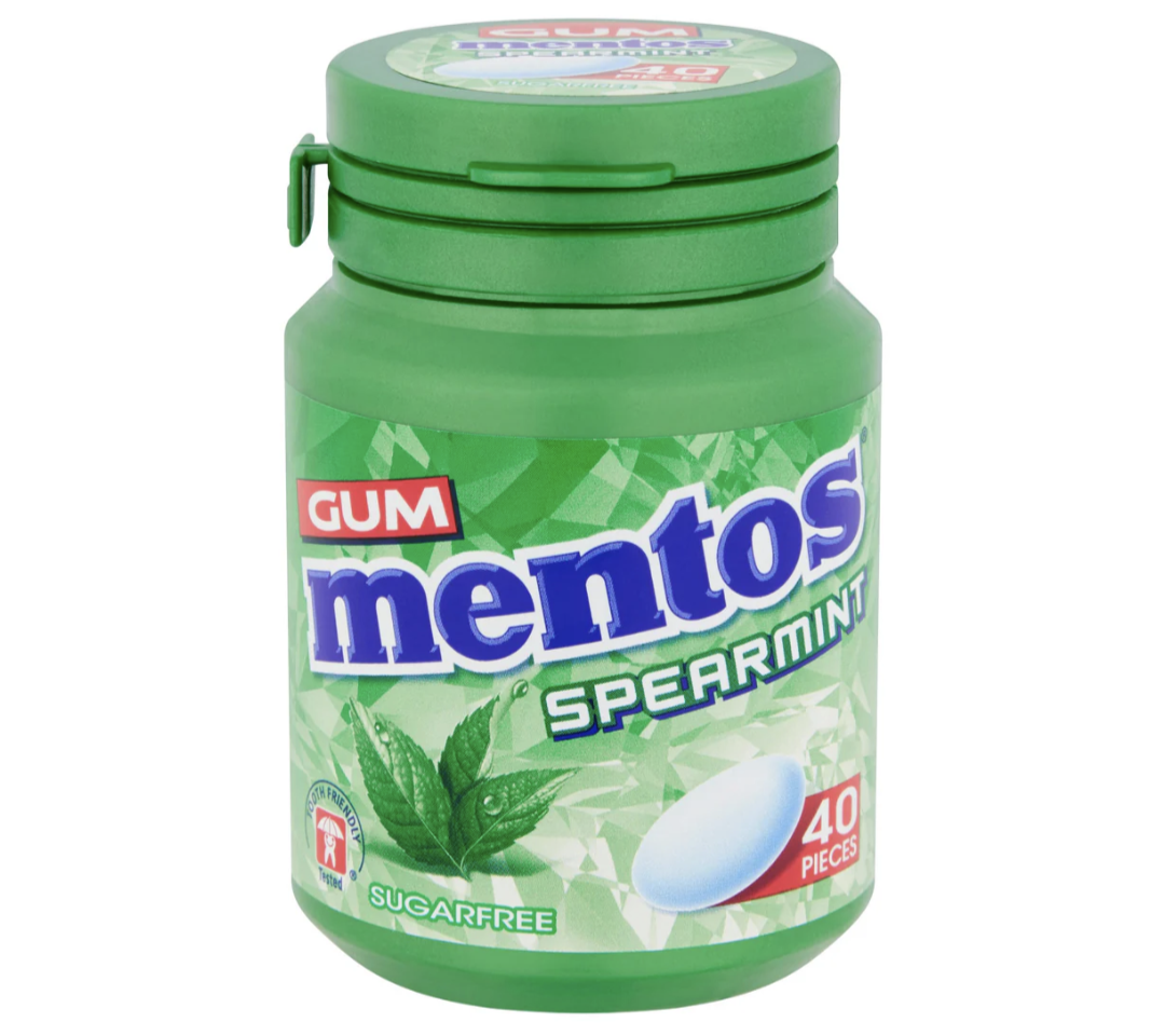Mentos Chewing-gum Menthe Verte Sans Sucre - 40 Pièces