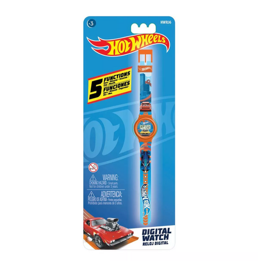 Montre numérique LCD Hot Wheels pour garçons avec 5 fonctions