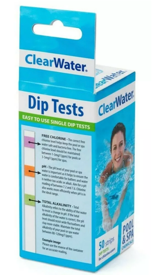 CLEARWATER CHLORINE DIP TEST  50PH STRIPS