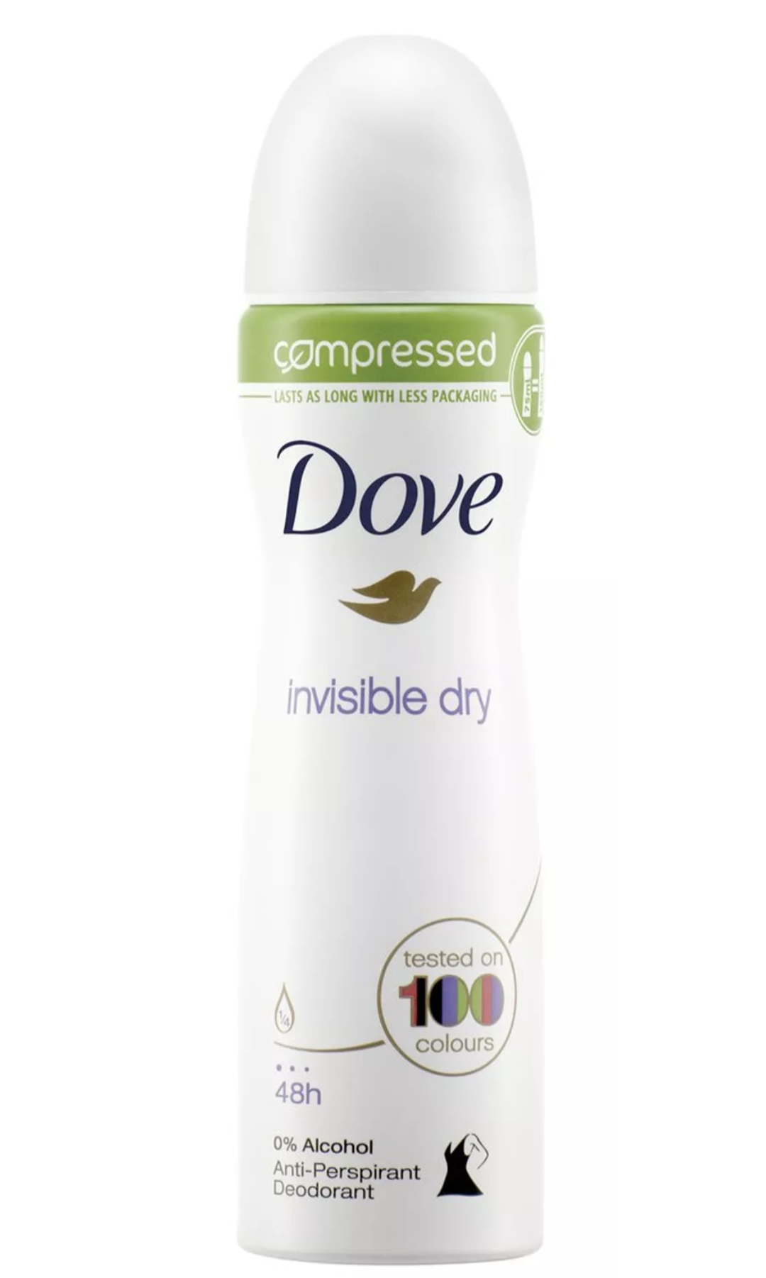 Déodorant anti-transpirant Dove Invisible Dry en aérosol comprimé 75 ml