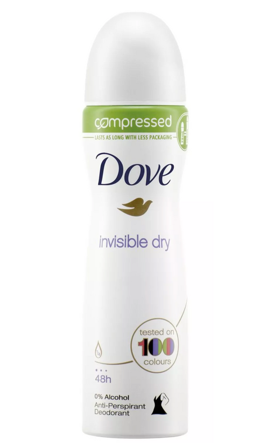 Déodorant anti-transpirant Dove Invisible Dry en aérosol comprimé 75 ml