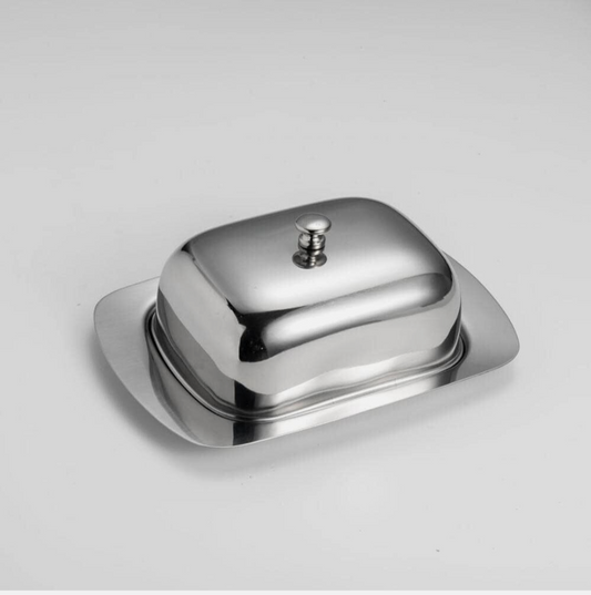 Steelex Stainless Steel Butter Dish and Lid 16cm  Dunlevy