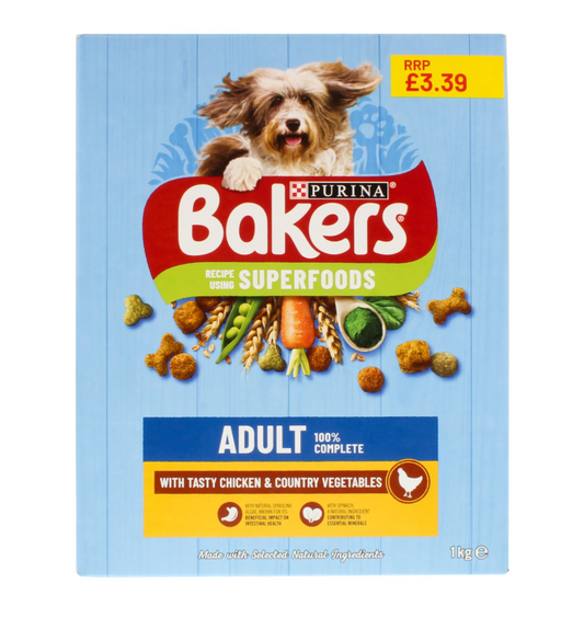 ALIMENT POUR CHIENS BAKERS 1KG POULET