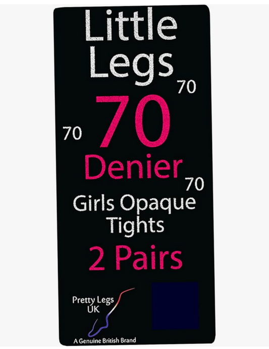 Collant Opaque Fille 70 Deniers Pretty Little Legs (Lot de 2 paires) (11-13 Ans, Vert)